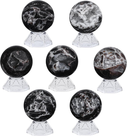 Natural Sphalerite Crystal Ball with Acrylic Display Base, 51-60mm Polished Stone Feng Shui Crystal