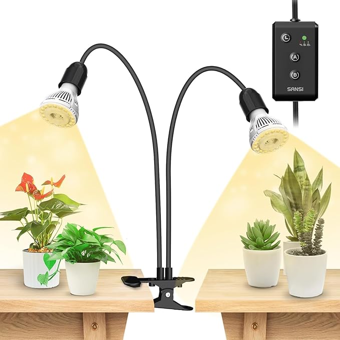SANSI LED Grow Lights for Indoor Plants, Lifetime Free Bulb Replacement, 300W Full Spectrum Dual