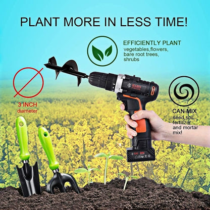 ERYTLLY Bulb Planter, Auger Spiral, Garden Planter Tool 3 x 7 inch,Rapid Umbrella Hole Digger for