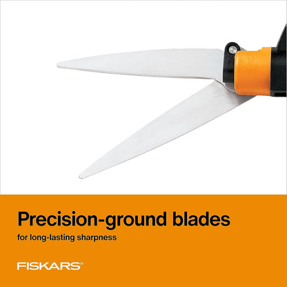 Fiskars Shear Ease Grass Shears - 5" Stainless Steel Blades - 360-Degree Swivel Blade Plant Cutting