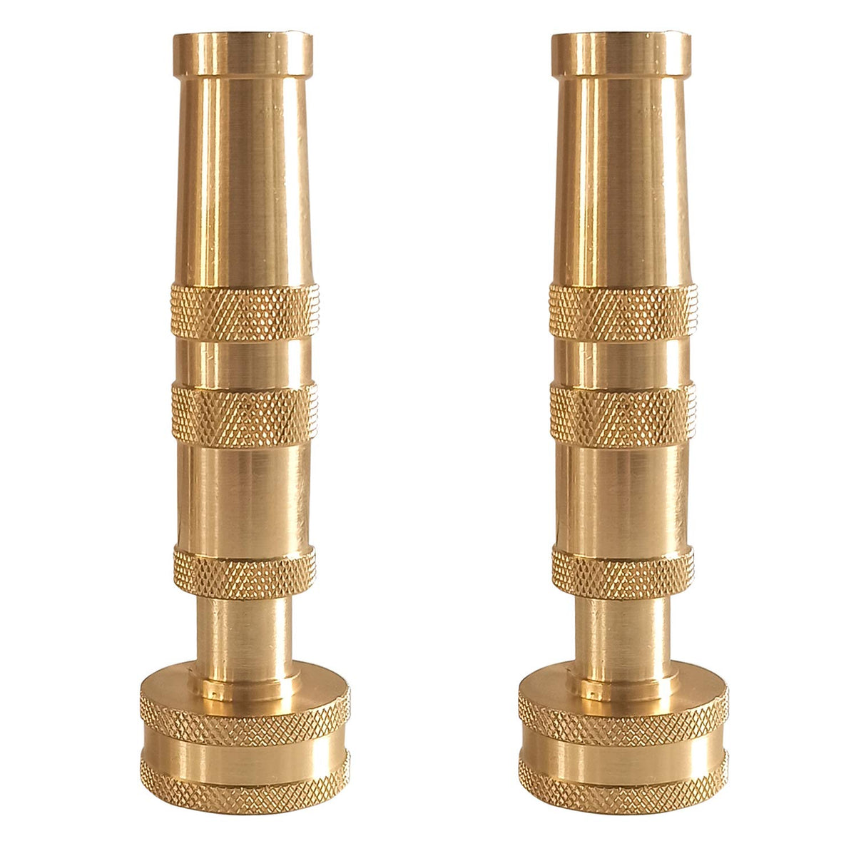 Hourleey Adjustable Twist Hose Nozzle, 4" Heavy-Duty Brass Hose Nozzle with 10 Garden Hose Rubber