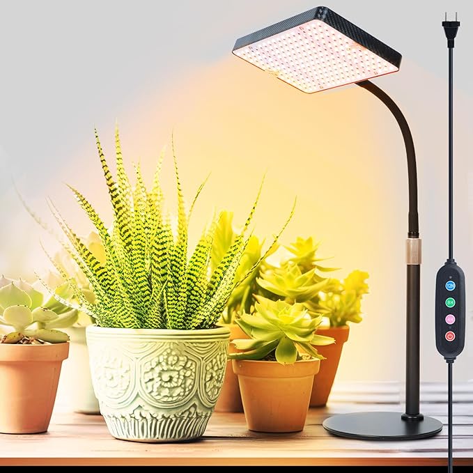 25W Table Top Grow Lights for Indoor Plants, Seed Starting, Bonsai with Timer Auto On/Off, 2500
