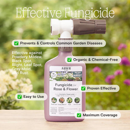 Organic Fungicide for Rose & Flower | 16oz Ready-to-Spray | Controls Powdery Mildew, Black Spot