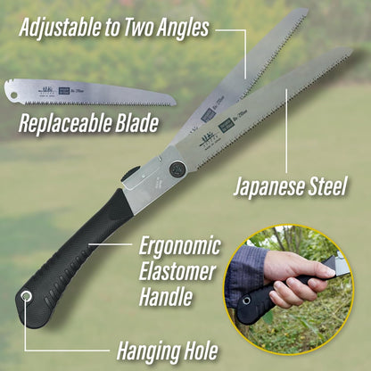 SUIZAN Japanese Folding Saw 8.3" Versatile for Wood - Compact Handsaw Pruningsaw Garden Woodworking