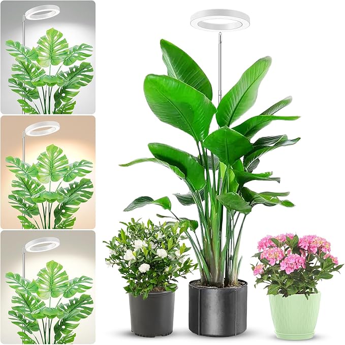 Grow Light, 80 LEDs Full Spectrum Plant Light for Indoor Plants, Height Adjustable 10"-65" Growing