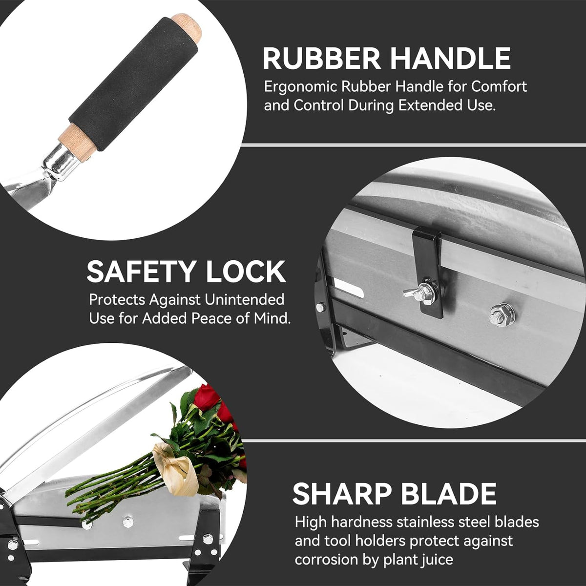 16-Inch Stainless Steel Flower Stem Cutter & Floral Scissors Set, Heavy Duty Bunch Cutter with