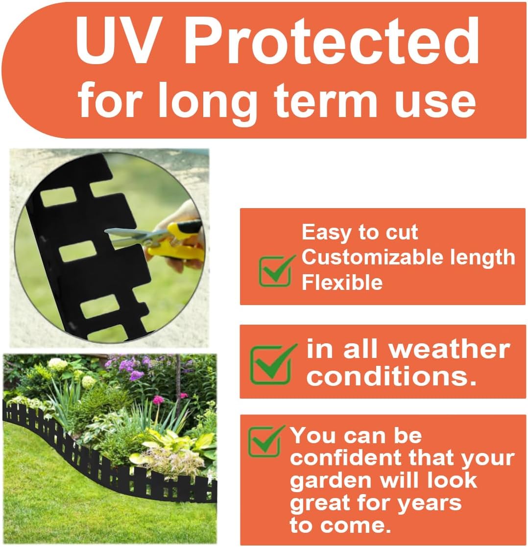 Garden Edging 33FT, Landscape Edging Borders [Extra Tall 4.6IN ] Flexible Lawn Edging Kit with