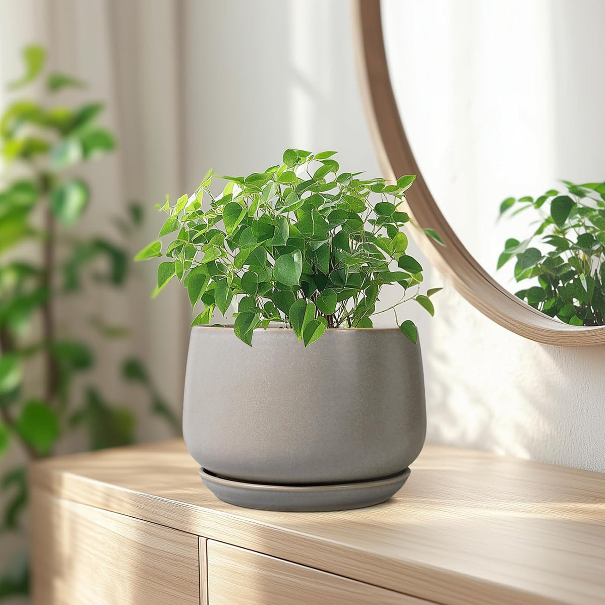 G EPGardening Ceramic Pots for Plants 7 Inch - Large Ceramic Planters for Indoor Plants Outdoor