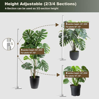 GLOWRIUM Grow Lights for Indoor Plants, 36W Vertical Plant Grow Lights with Auto-Timer, Full
