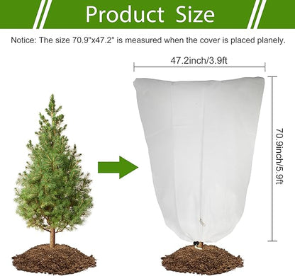 2 Pack Plant Covers Freeze Protection for Winter, 70.9''×47.2'' Frost Cloths for Outdoor Plants