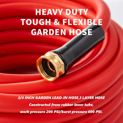 Garden Hose 20ft x 3/4” Hot Water Hose, Heavy Duty -50°F to 190°F,Burst 600Psi Flexible Upgraded