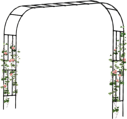 Twira Garden Arch Trellis, 7.9FT(240cm) Metal Garden Arbor Trellis for Climbing Plants Outdoor