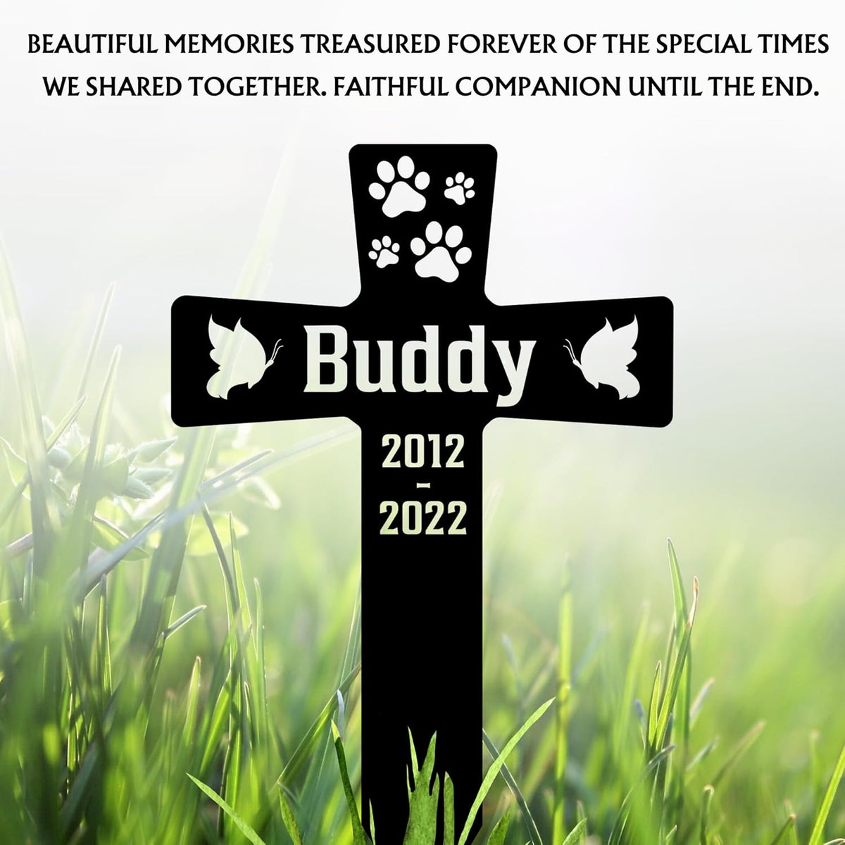 Cat Grave Marker Outdoor | Custom Pet Memorial Headstone | Personalized Cat Tombstone for Garden or