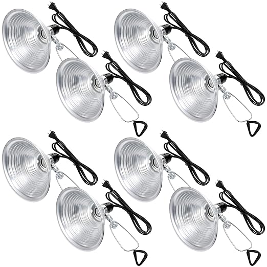 Macarrie 8 Pack Clamp Lamp Light with Aluminum Reflector, 6ft SPT-2 18awg Cord and Adjustable Stand