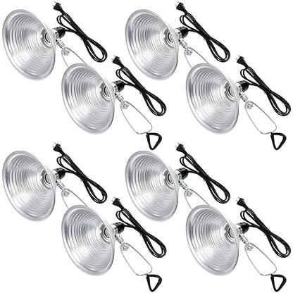 Macarrie 8 Pack Clamp Lamp Light with Aluminum Reflector, 6ft SPT-2 18awg Cord and Adjustable Stand