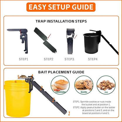 Walk The Plank Bucket Mouse Trap for Rats and Mice – Reusable No-Kill Humane Rodent Trap, Fits 5