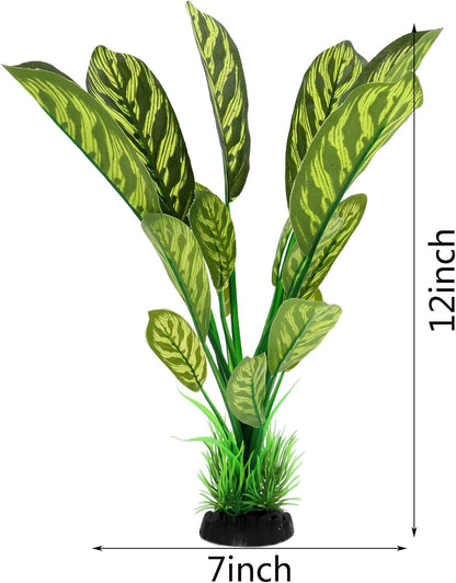 ALEGI Silk Aquarium Plants, 12 Inch Artificial Silk Plants Decorations for Fish Tank,Aquarium Décor