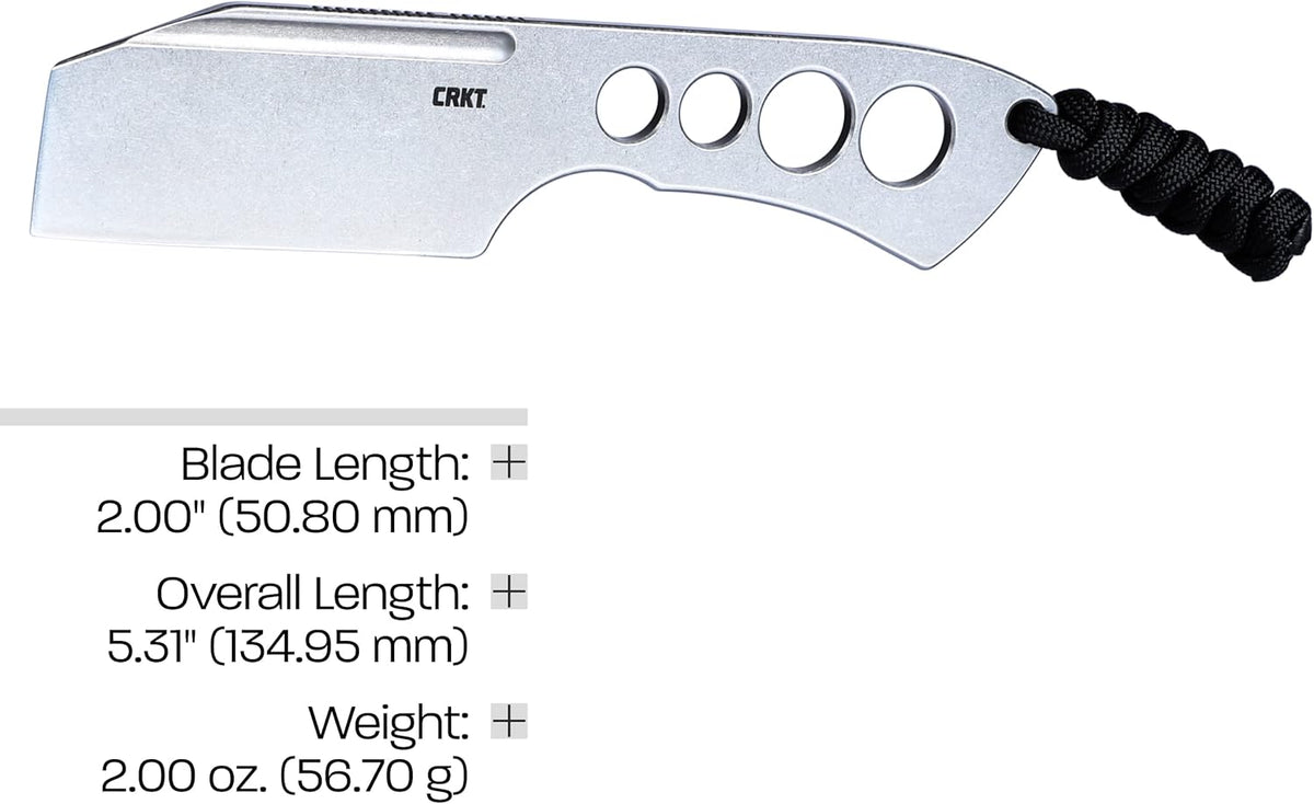 CRKT Razel Chisel Fixed Blade Knife: Everyday Carry Plain Edge, Stainless Steel Chisel Bevel