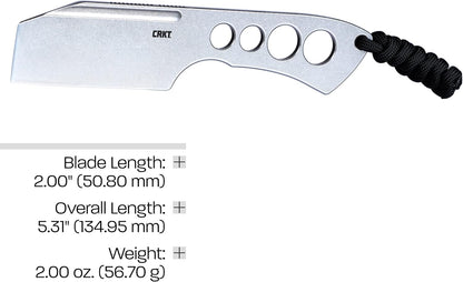 CRKT Razel Chisel Fixed Blade Knife: Everyday Carry Plain Edge, Stainless Steel Chisel Bevel