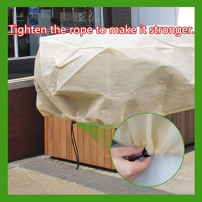 Plant Frost Cover, Rectangular Planter Plant Winter Frost Blanket, Plant Frost Tree Cover Bag with