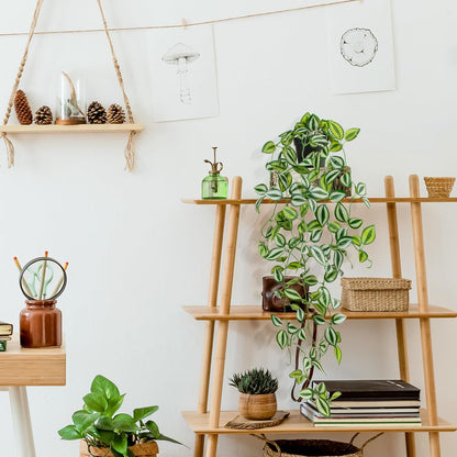 Artificial Plants Indoor Small Potted Hanging Vine plnat 39-in Long Fake Green Eyebrow Leaf Plant