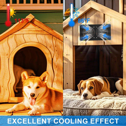 25W Solar Powered Exhaust Fan, Ultra Durable Dual Mental Shell Ventilation for Chicken Coops, Pet