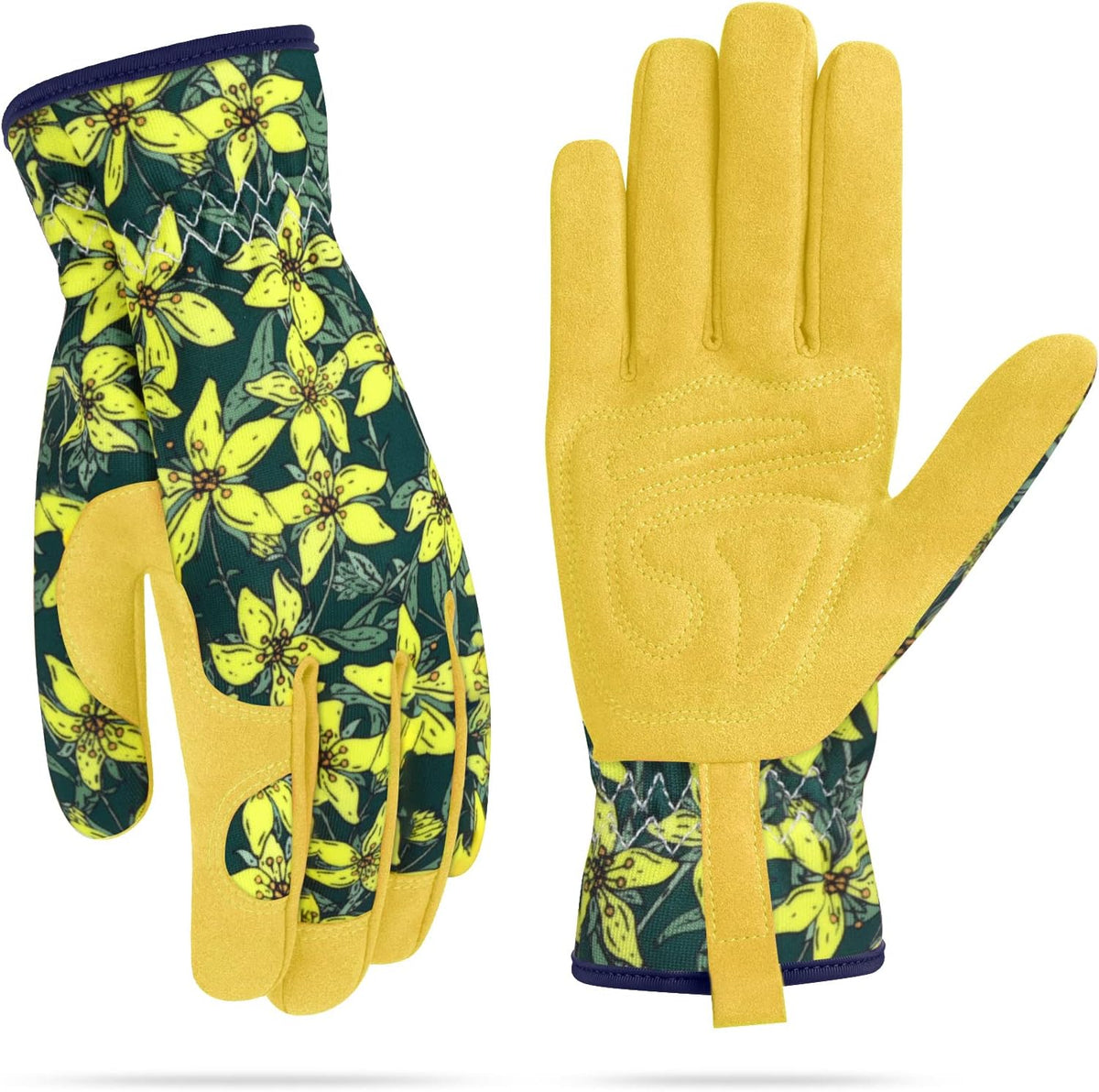 Womens Gardening Weeding Working Gloves, Leather Garden Glove for Women Thorn Proof No Stab for