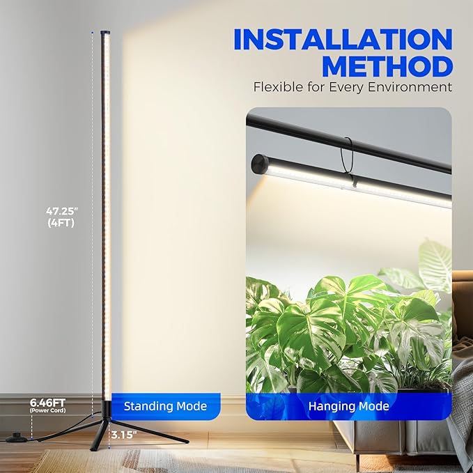 Barrina Grow Lights for Indoor Plants with Stand, 42W 169 LEDs Full Spectrum Wide Illumination