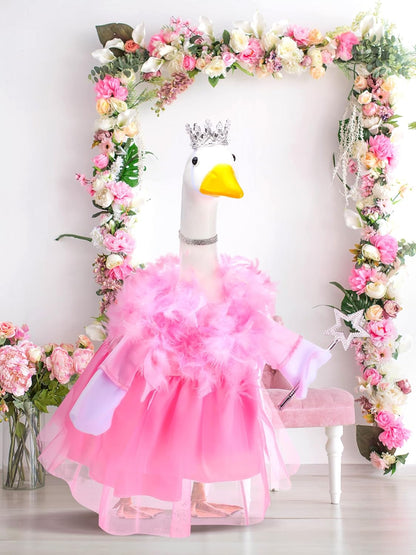 Outus Princess Goose Outfits Princess Skirt for Porch Goose 23 Inch Holiday Lawn Funny Geese Cloth