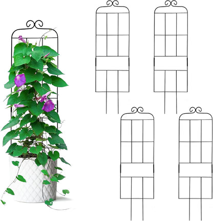 4 Pack 31'' Plant Trellis for Climbing Plants Indoor & Outdoor, Metal Trellis for Potted Plants