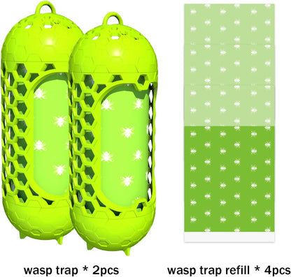 Wasp Traps for Outdoor Hanging, Hornet Carpenter Bee Fly Sticky, Outdoor Wood Bee Traps Reusable