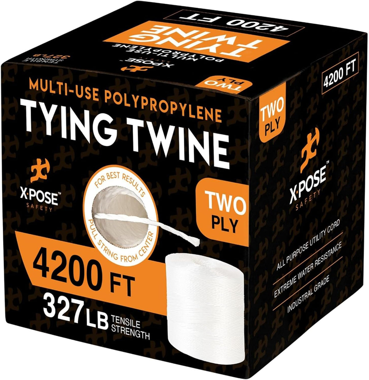 Polypropylene Tying Twine - 2 Ply White Plastic Poly Twine String 4200' Roll - Soft On Hands