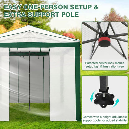 EAGLE PEAK 12x8 Portable Walk in Greenhouse with Polyester Reinforced Corners, Instant Pop up