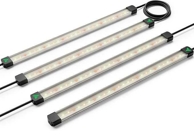 VIVOSUN Lumaray LED Grow Light Bars 16”(4-Bar), Full Spectrum Side Lighting with 60% Red Light up