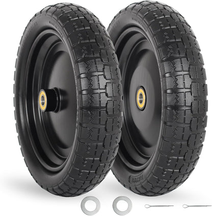 13" Flat-free Solid Tire and Wheel, with 5/8" Axle Bore Hole, 2.2" Offset Hub, Replacement 4.00-6