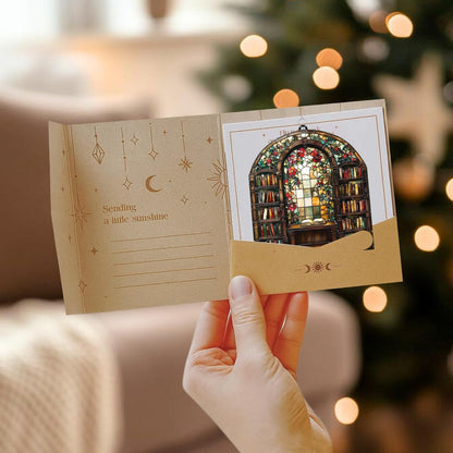 Floral Library Books Bookish Acrylic Suncatcher Stained Glass Effect Window Car Hanging Christmas