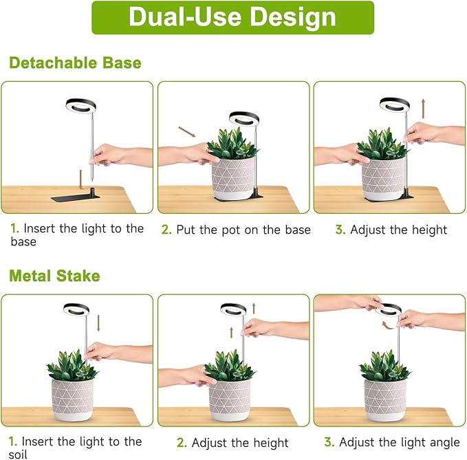 Kullinss Grow Light, 48 LEDs Full Spectrum Plant Lights for Indoor Growing, Halo Plant Light with