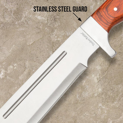 Timber Rattler Jungle Beast Machete | 18 3/4" Stainless Steel Blade | Secure Wooden Handle |
