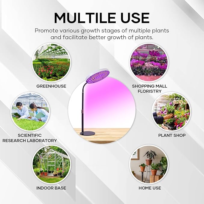 Desk Grow Light, 288 LEDs Red Blue White Full Spectrum Plant Light for Indoor Plants,3490 Lumen