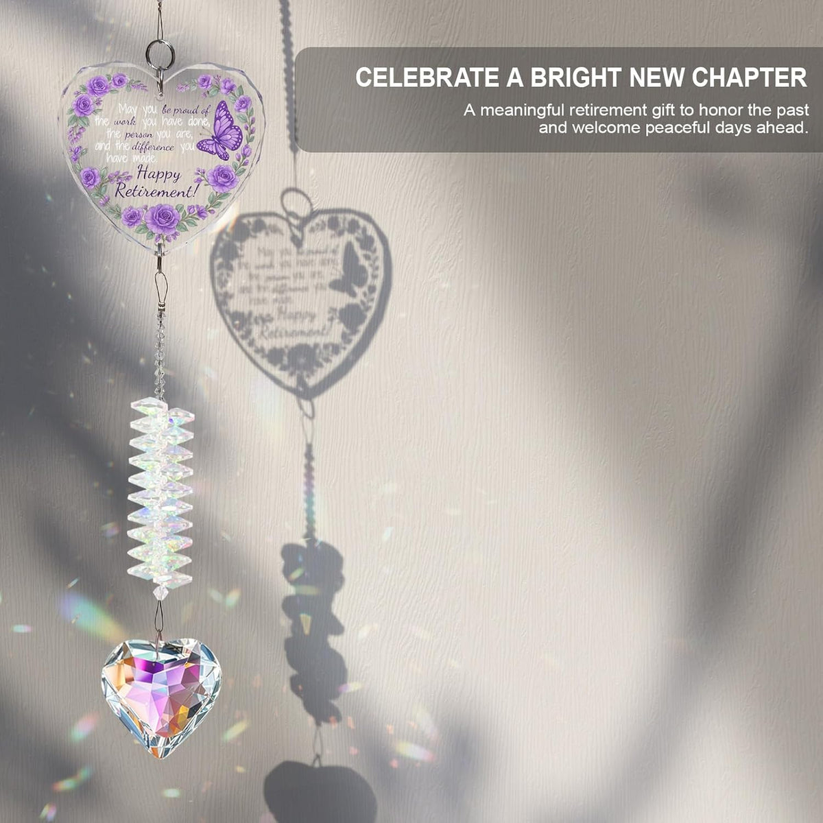 Crystal Suncatcher Retirement Gift for Women, Happy Retirement Gifts for Teacher Nurse Coworker