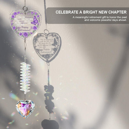 Crystal Suncatcher Retirement Gift for Women, Happy Retirement Gifts for Teacher Nurse Coworker