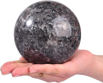 Large Yooperlite Sphere Natural Yooperlite Stone Healing Crystal Ball with Stand Energy Meditation