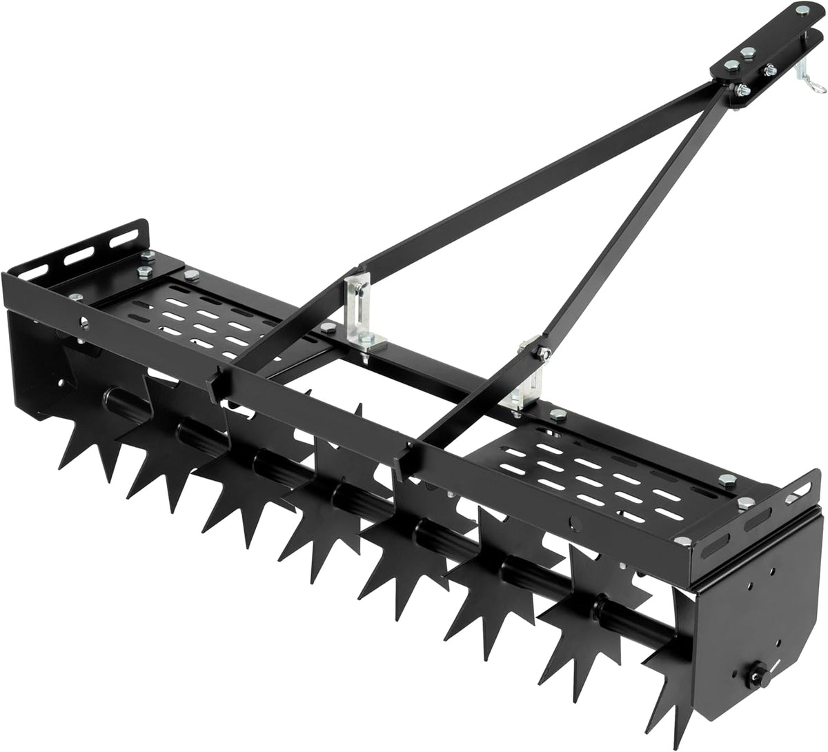 32" Tow Behind Spike Aerator Tool W/ 8 Spikes, Hitch Pin Attach to Lawn Tractor, Most ZTRs, ATVs