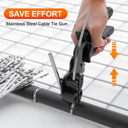 Metal Zip Ties (200PCS 11.8 Inch), 304 Stainless Steel, 300 LBS Heavy Duty Double Headed