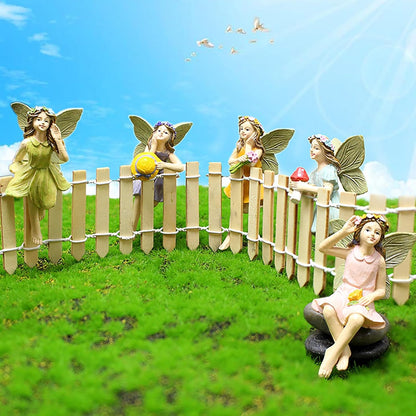Garden Miniatures Fairies Mini Garden Figurine Set Fairies Statues Without a Stick for Outdoor