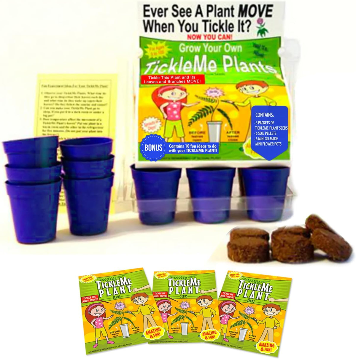 TickleMe Plant Deluxe Family Greenhouse Kit – Grow The Playful Plant That Closes Its Leaves When