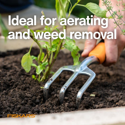 Fiskars Ergo Garden Cultivator, Hand Tool for Digging, Aerating & Weeding