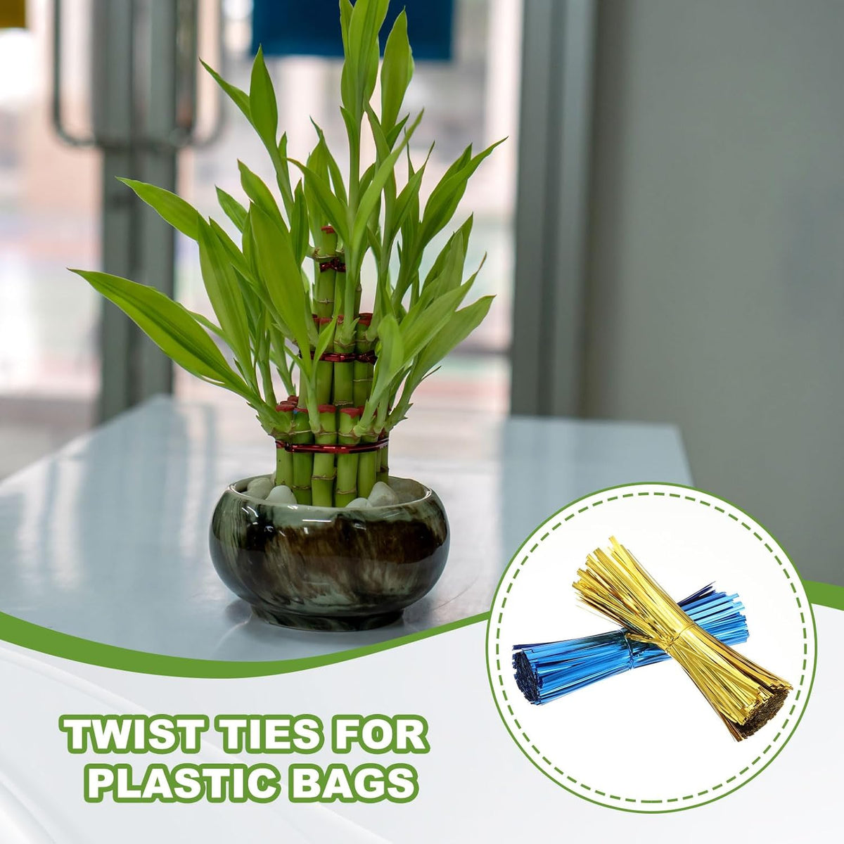 PATIKIL Bag Twist Ties 2 Inch, 800 Pcs Metallic Bread Ties for Treat Plastic Bags Gift Wrapping