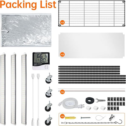 Bstrip Indoor Greenhouse with Grow Light, Plant Stand with 3 Pack Full Spectrum Plant Lights , 3