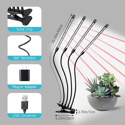 Black Clip Grow Lights for Indoor Plants, 168 Full Spectrum LEDs Clip Plant Growing Lamps with